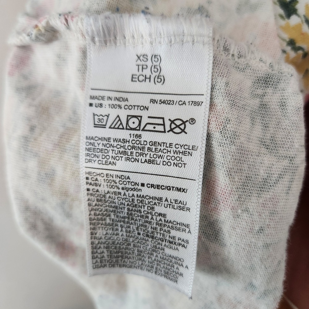 Old Navy Girls XS 5 Floral Tiered Ruffle Sleeve Cotton Jersey Dress Multi Color - Picture 4 of 4